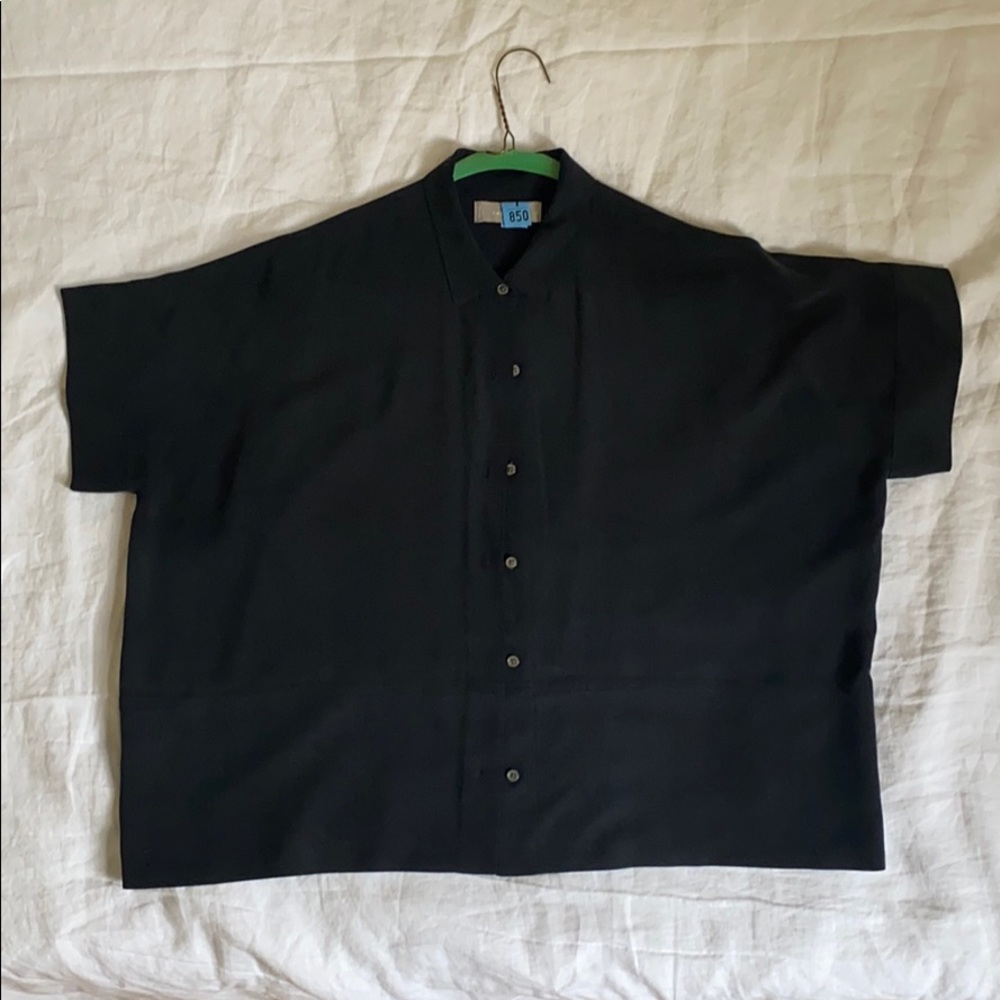 Clean Silk Short-Sleeve Square Shirt
